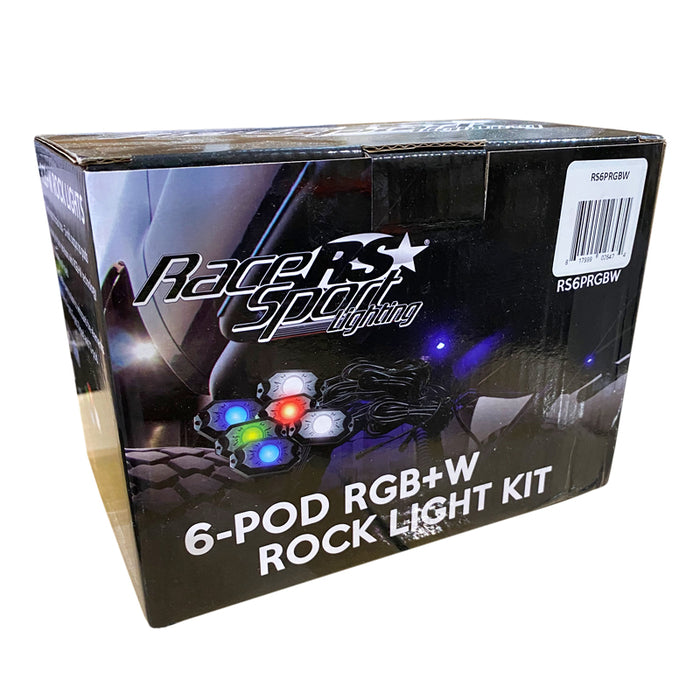 6-POD RGBW Hi-Power Rock Light Complete Kit with Bluetooth APP controls  in Retail Box