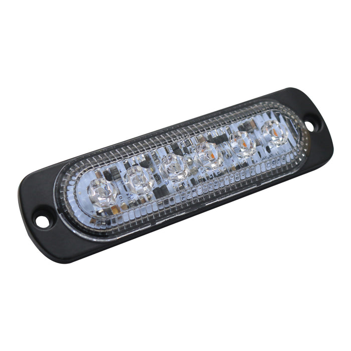 Amber/Blue Switching 6-LED Ultra Slim Flush Mount 19-Flash Pattern Marker Strobe Light