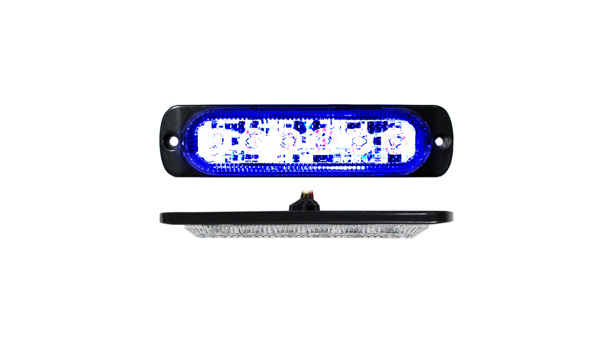 6-LED Ultra Slim Flush Mount 19-Flash Pattern Marker Strobe Light (Blue)