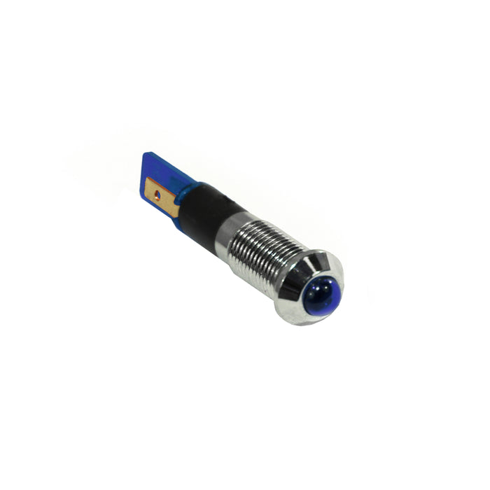 8mm LED Indicator Lights with Flush Mount Lock Seal Mounting (Blue)