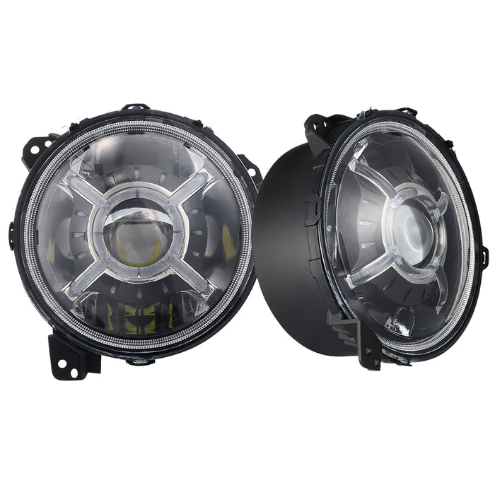 2018+ JEEP Wrangler JL 9in JEEP JL Adjustable Angle Beam 108-Watt headlight with X-HALO DRL Functions  - Sold in Pairs