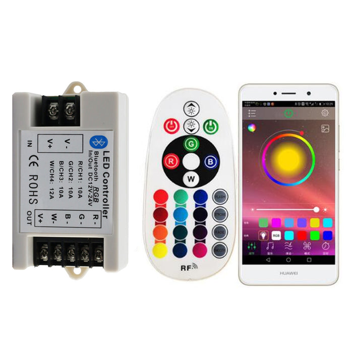 12-Volt Controller Bluetooth RGB Multi-Color Controller 5-24V 30-Amps Remote or App Control