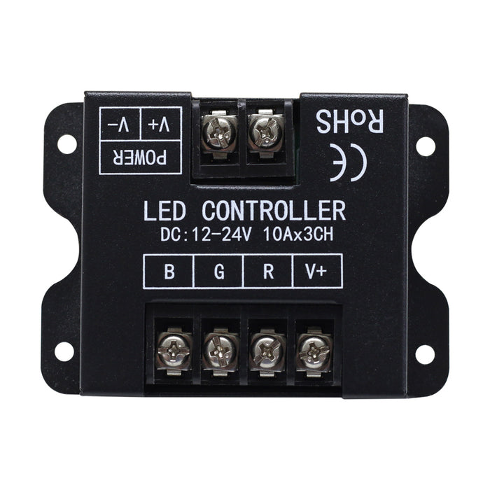 12-Volt 3-Channel Controller Bluetooth RGB Multi-Color Controller 12-24V 30-Amps Remote or App Control
