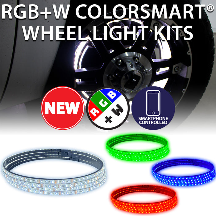 RGBW ColorSMART Bluetooth Controlled 14inch Single Row LED Wheel Light Kits with Turn Signal and Brake Functions