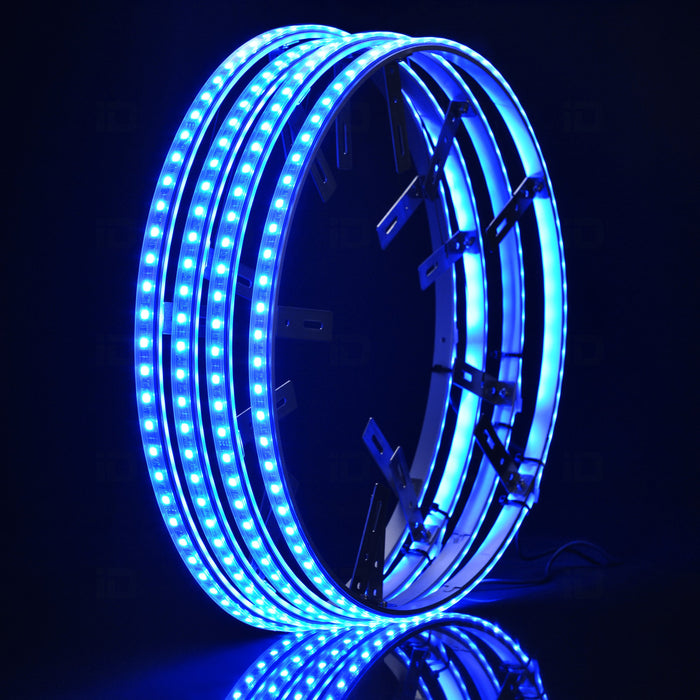 ColorSMART Bluetooth Controlled 17inch LED Wheel Light Double Side Strips for 2x output with Turn and Brake