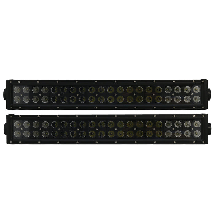 07-17 4WD Jeep JK Wrangler Grille (2) 120w Dual Row in BLACKED OUT® Series LED LIGHT BAR with mounting bracket and Wire Harness