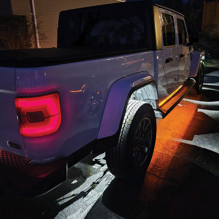 Flush Mount Double-C Style Plug N Play LED Tail Lights with Smoked Lens - Direct Fit for 2019+ Jeep Gladiator JT