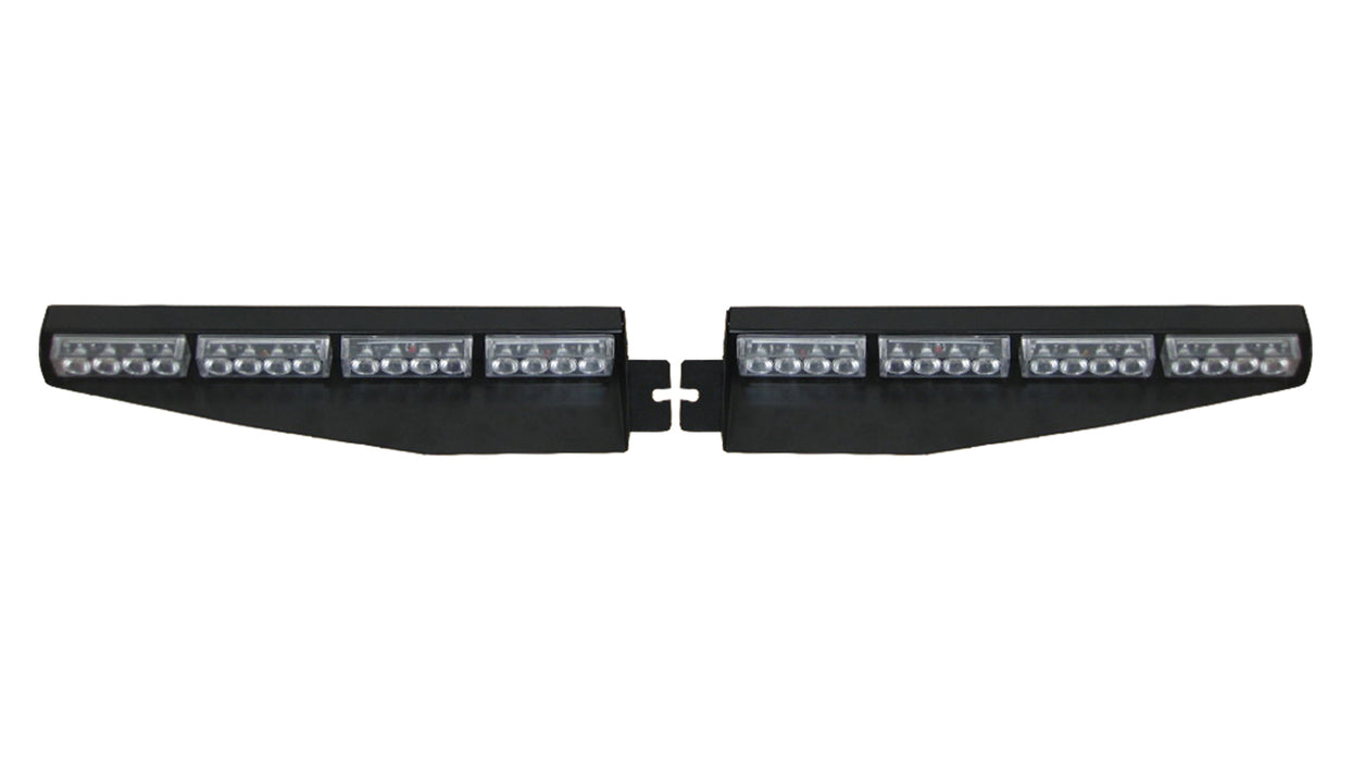 8-LED Head Visor LED Strobe Bar Kit with 15-Patterns and Control Box - Mounts on front or back - Amber