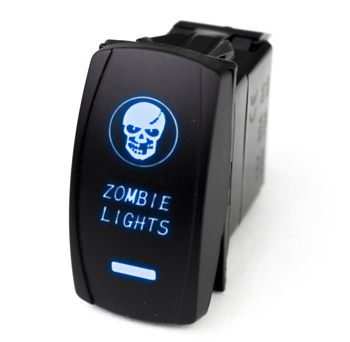 LED Rocker Switch w/ Blue LED Radiance (Zombie Lights)