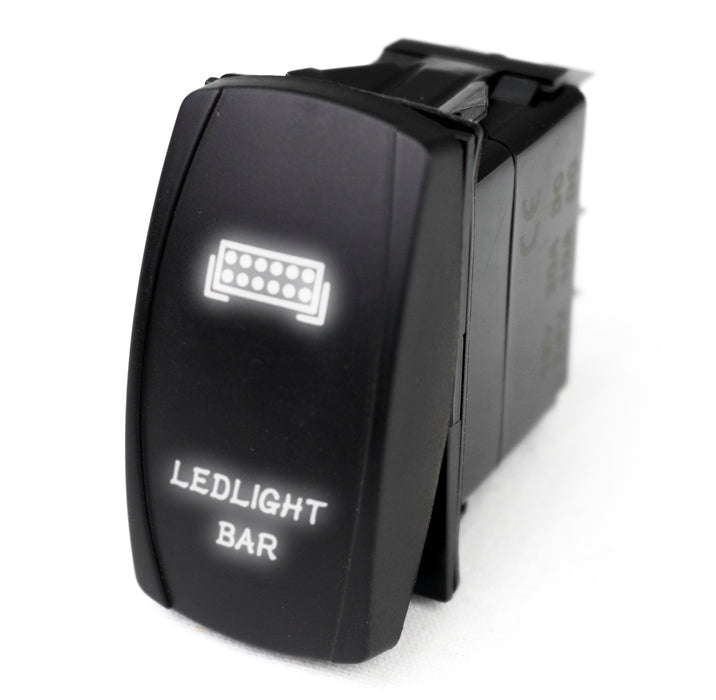 LED Rocker Switch w/ White LED Radiance (LED Light Bar)