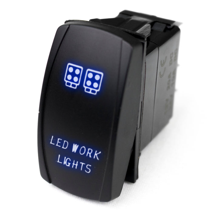 LED Rocker Switch w/ Blue LED Radiance (LED Work Lights)