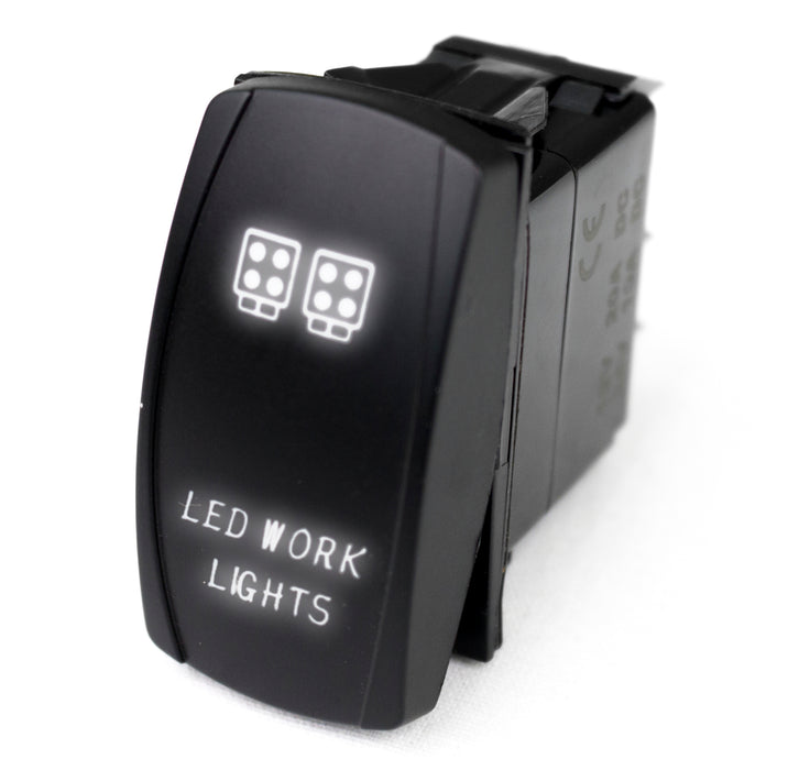 LED Rocker Switch w/ White LED Radiance (LED Work Lights)