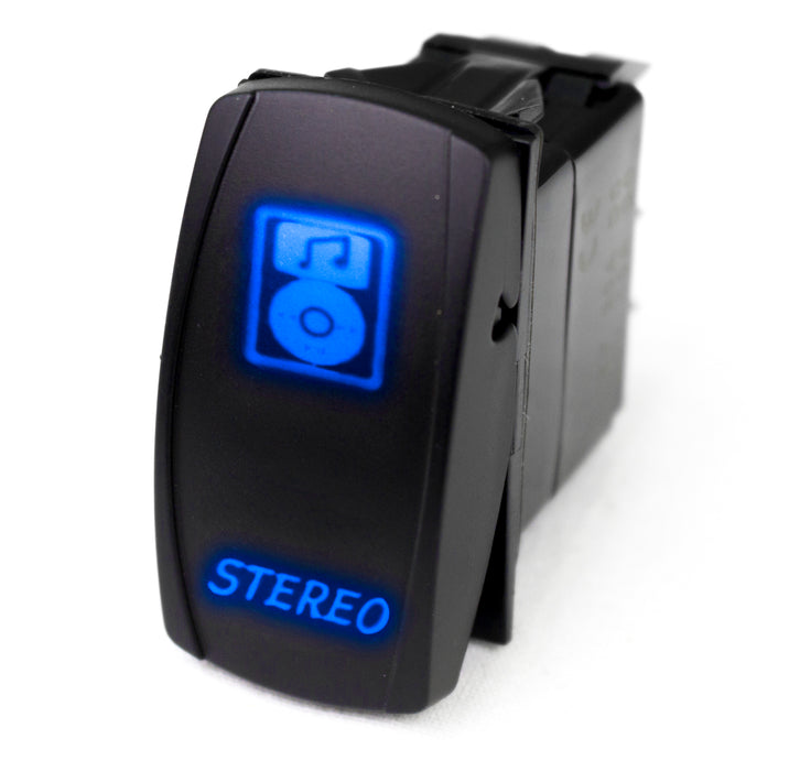 Race Sport® LED Rocker Switch with BLUE LED Radiance - Stereo