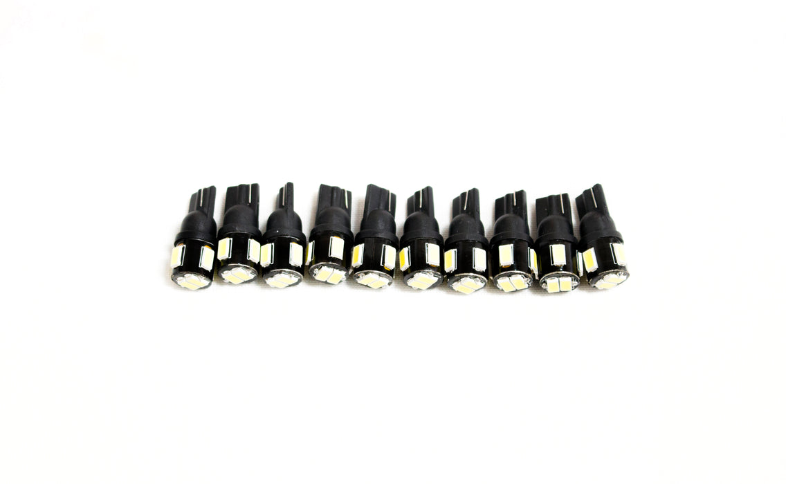 10-PACK of T10 6-LED (5630) Replacement Bulbs (White)