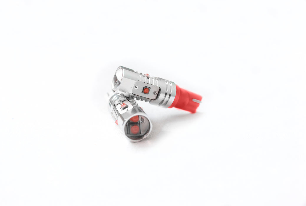 T10 BLAST Series Hi Power  LED Replacement Bulbs - PAIR (RED Color)