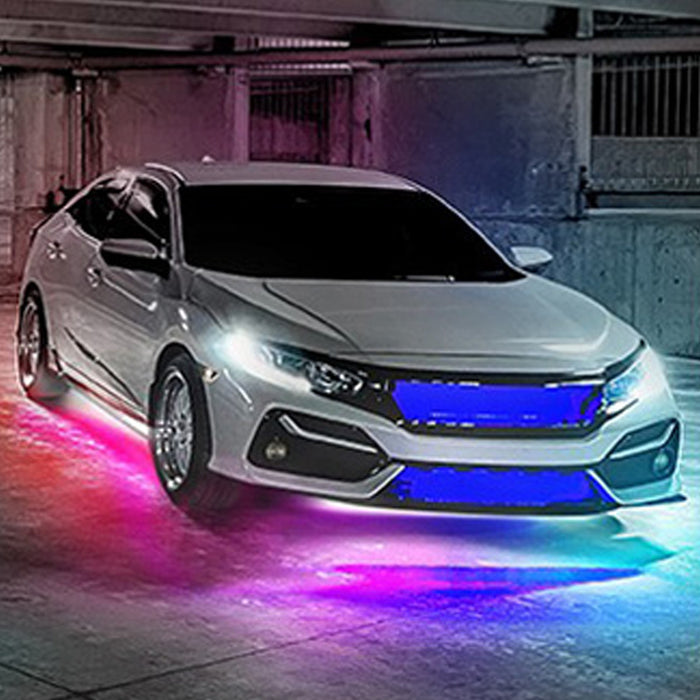 ColorSMART Chasing Pattern RGB LED Aluminum Solid Underbody Kit with Key Card RGB Remote and Bluetooth App Control Race Sport Lighting