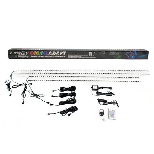 ColorADAPT Adaptive RGB LED Aluminum Solid Underbody Kit with Key Card RGB Remote with Retail Box