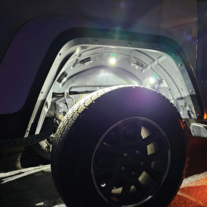 NEW - 12pc Ultra Bright White 14000 Lumen LED Rock Light Crawler Kit with Seven Fade and Strobe Patterns Race Sport Lighting