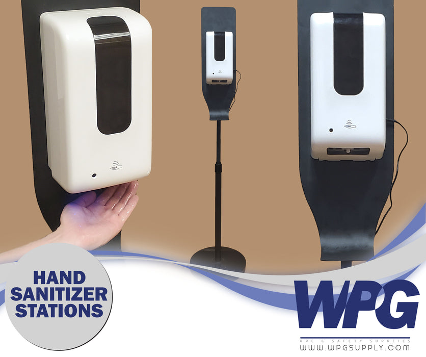 NEW - Floor Standing 1200ml Gel Pump Automatic Hand Sanitizer - Battery or DC powered options