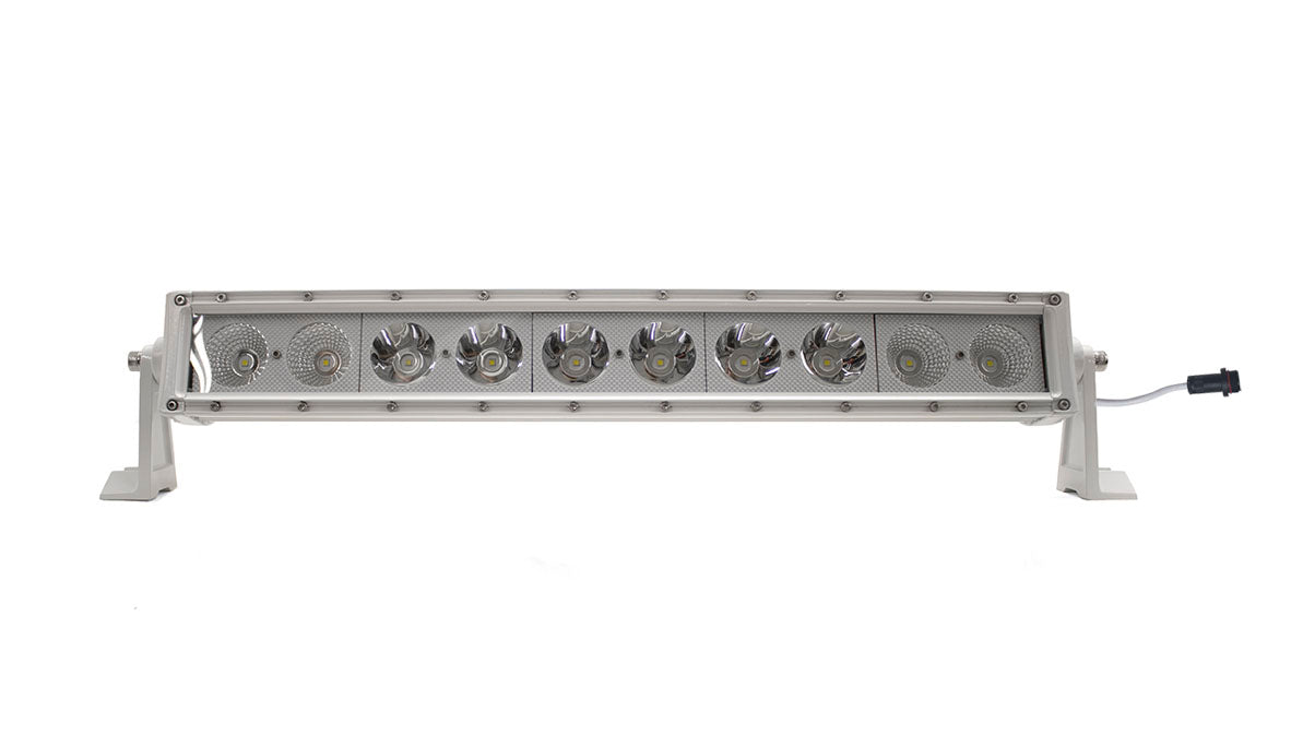 New - 22.25inch Marine Grade Single Row Straight Light Bar with 100-Watt 10  x 10W High Intensity OSRAM LEDs