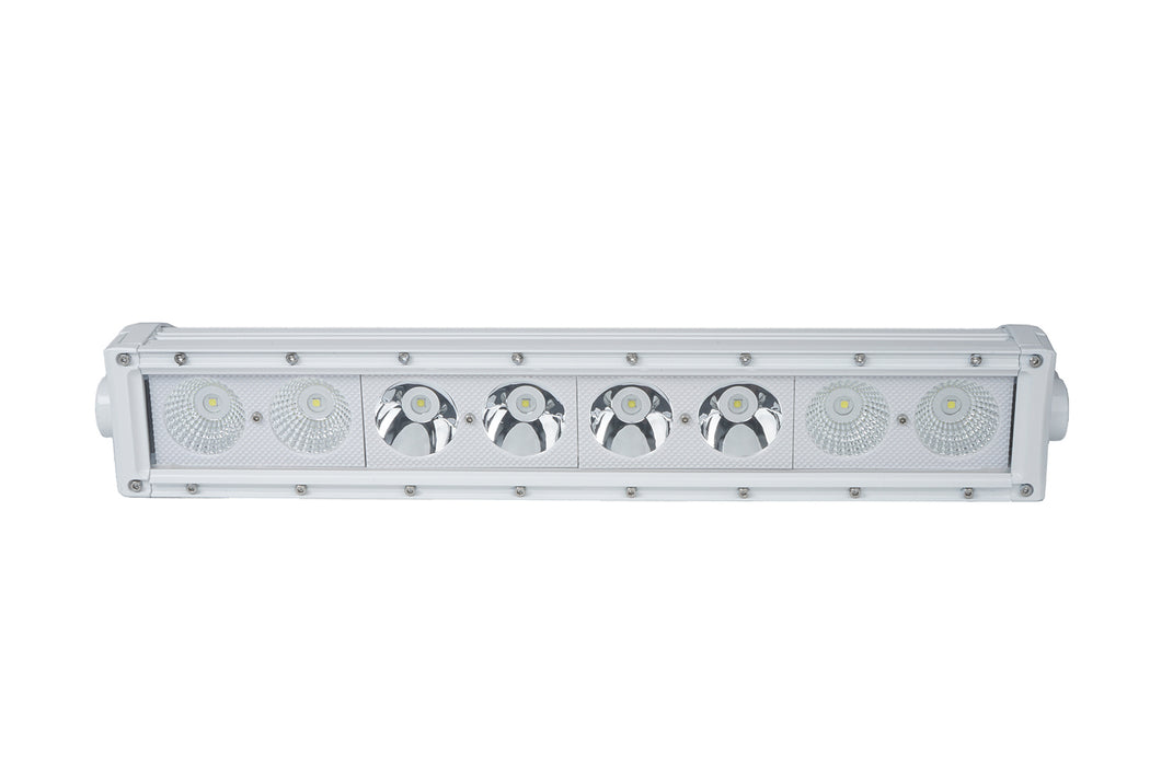 New - 18.25inch Marine Grade Single Row Straight Light Bar with 80-Watt 8  x 10W High Intensity OSRAM LEDs