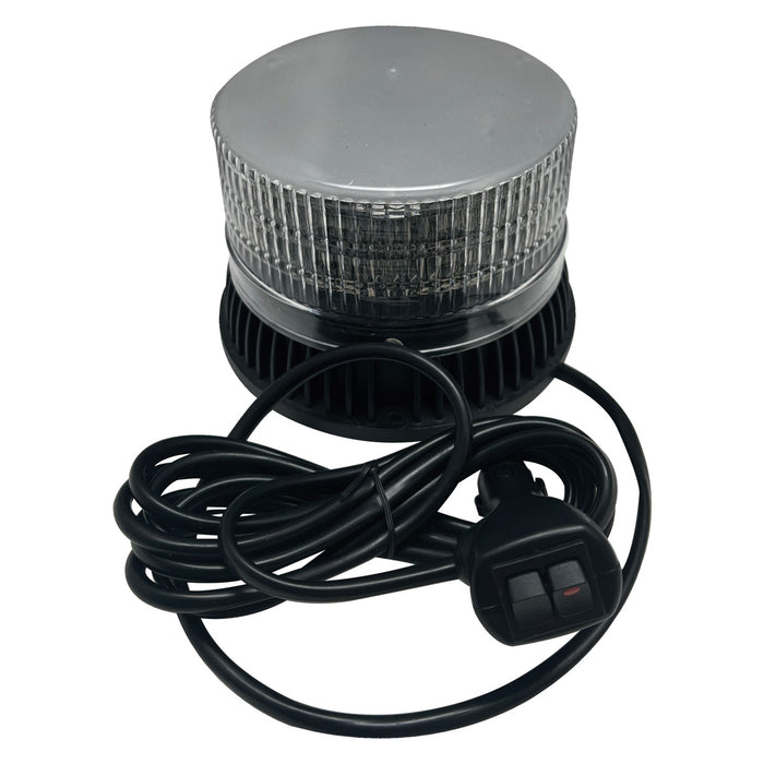 16-LED Dome LED High-Powered Beacon - Amber LED's in White Lens Dome