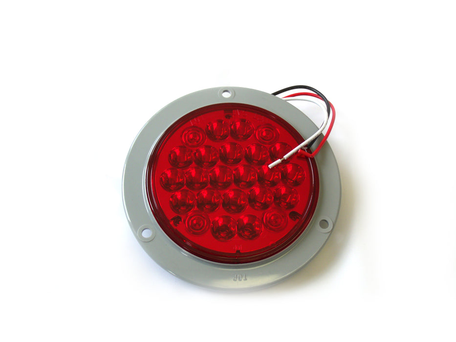 Truck and Trailer LED 4in Round Red (w/ 3 Hole Mount)
