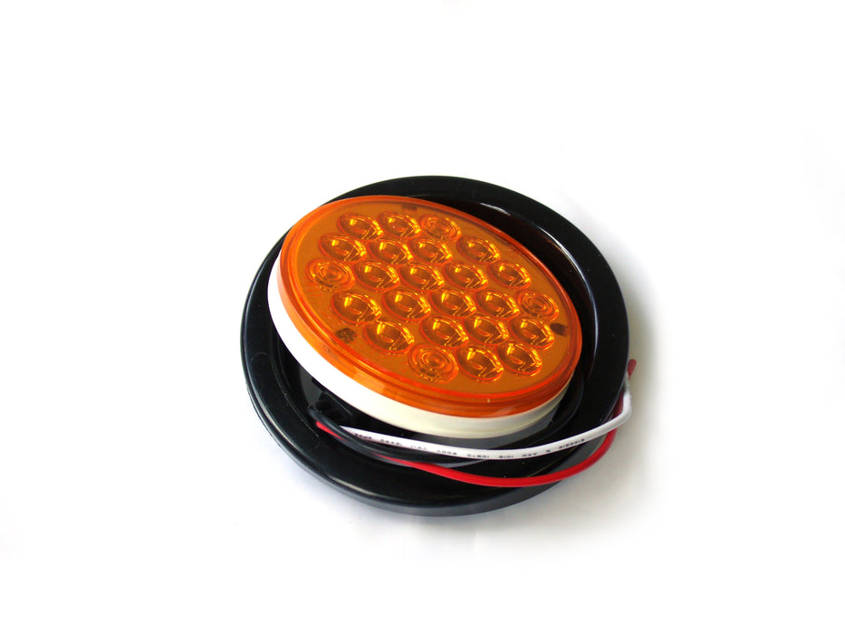 Truck and Trailer LED 4in Round Amber (w/ Grommet)