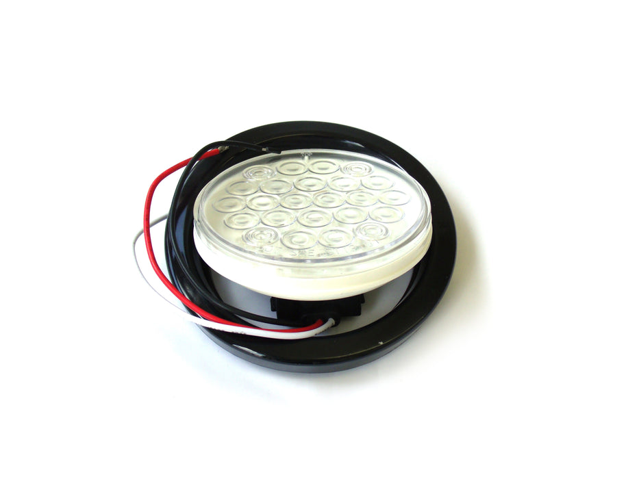 Truck and Trailer LED 4in Round White (w/ Grommet)
