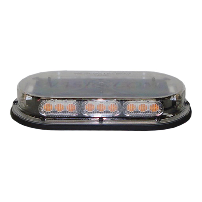 SAE Class 1 Professional Series Low Profile LED Micro-Mini Bar - CLEAR Outer Dome / AMBER LEDs  Magnetic Mount Race Sport Lighting