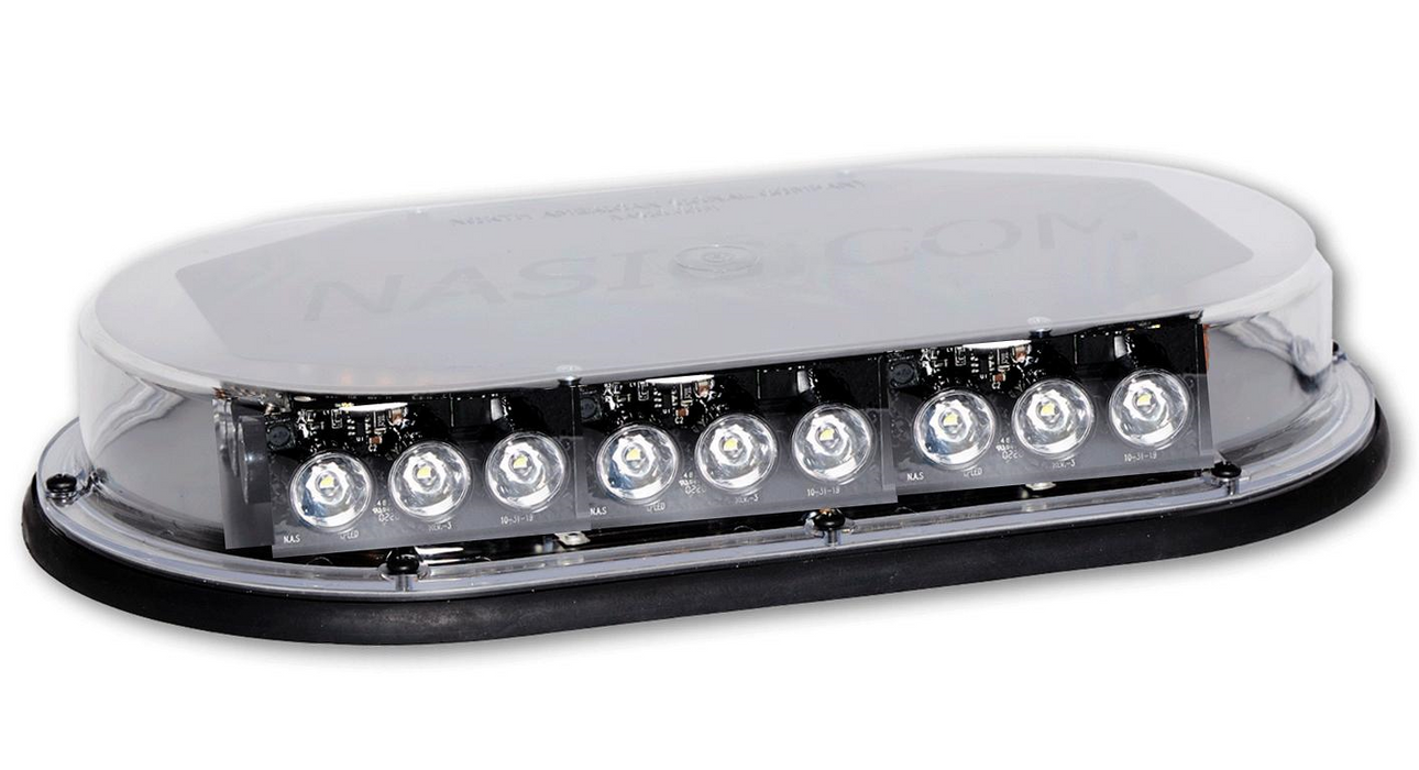 SAE Class 1 Professional Series Low Profile LED Micro-Mini Bar - CLEAR Outer Dome / AMBER LEDs  Magnetic Mount Race Sport Lighting