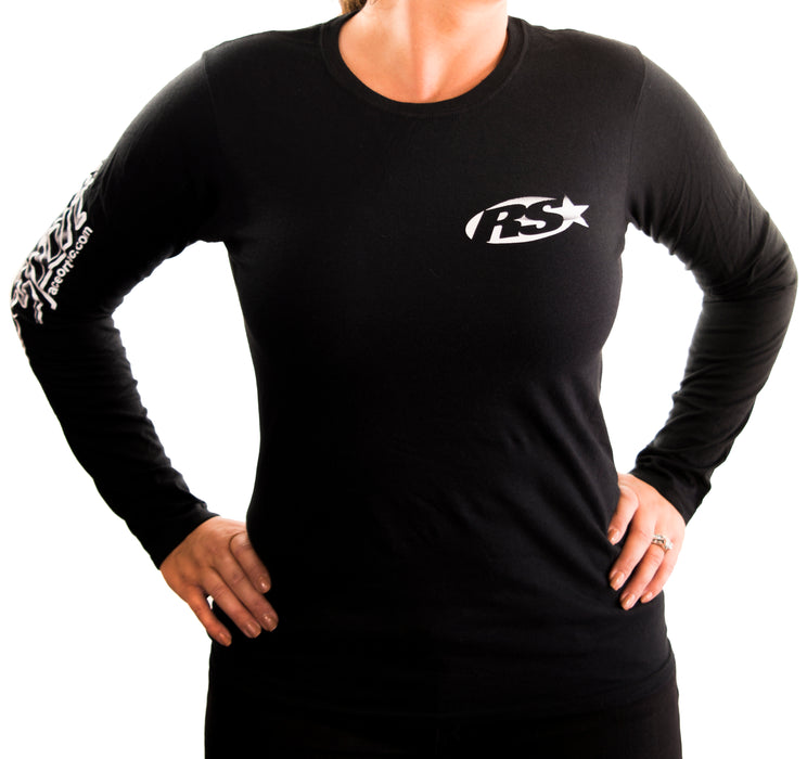 Medium -  Ladies Soft Style Race Sport® Lighting Long Sleeve (Black)