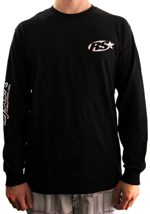 Medium -  Men's Long Sleeve Race Sport® Lighting T-shirt (Black)