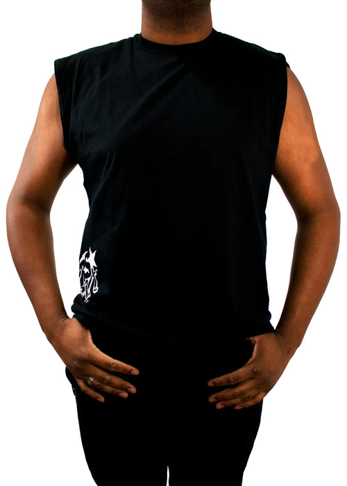 XXXX-Large -  Men's Race Sport® Lighting Sleeveless T-shirt (Black)