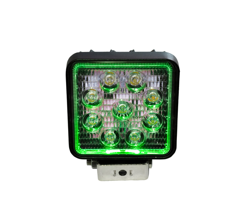 Square 27W LED Spot Light w/ Green Halo
