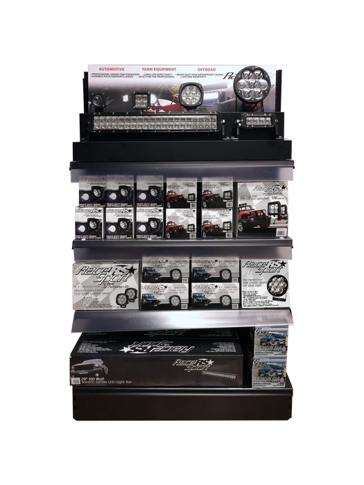 36in Professional Powered Retail Shelf Display for Light Bars and Auxiliary spots - Heavy Duty Products