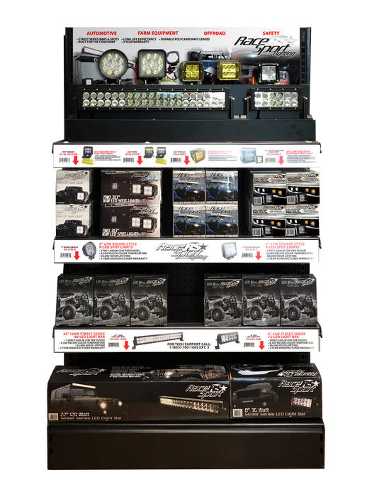 36in Professional Powered Retail Shelf Display for Light Bars and Auxiliary spots - Street Series Products