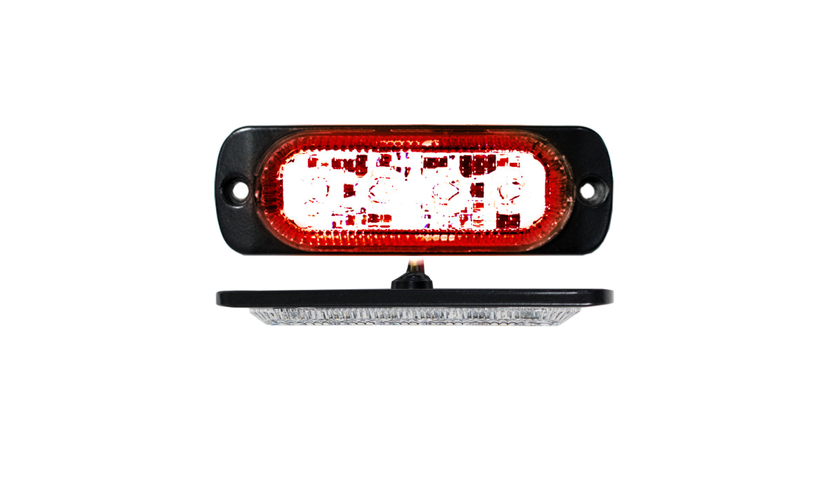 4-LED Ultra Slim Flush Mount 19-Flash Pattern Marker Strobe Light (Red)