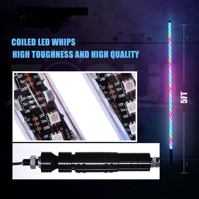 5-Foot Long ColorADAPT Chasing  RGB Multi-Color Whip with Remote Control and over 150+ Patterns