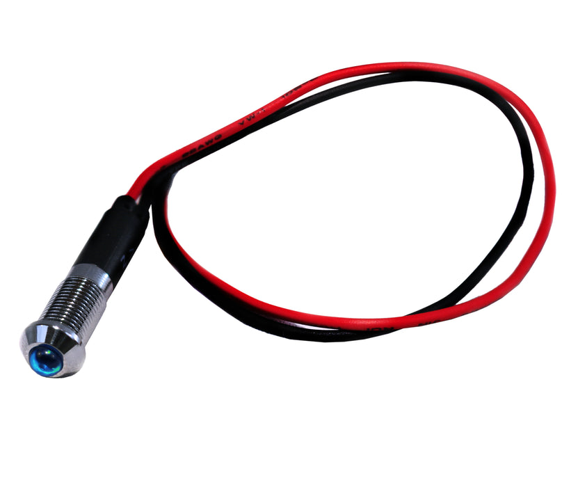 8mm LED Indicator Light with Wire (Blue)