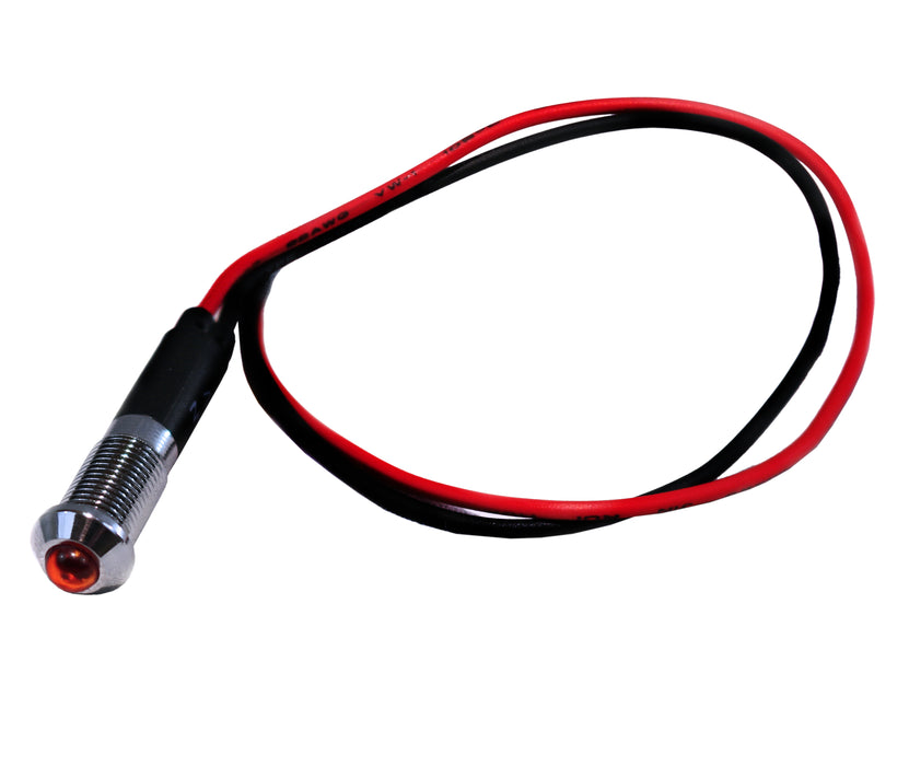 8mm LED Indicator Light with Wire (Red)
