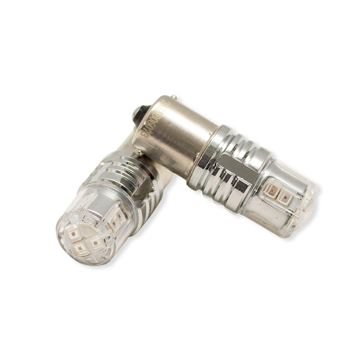 1156 BAU15S LED Replacement Bulbs with New 3030 diode technology and corrosion proof cover - RED LED PNP Series