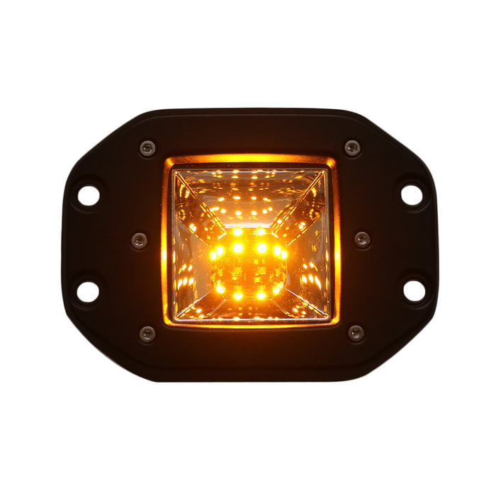 Race Sport® Lighting 2-Function LED Flush Mount style Forward light - White/Amber - White Hi-Power Fog / Amber Turn Signal
