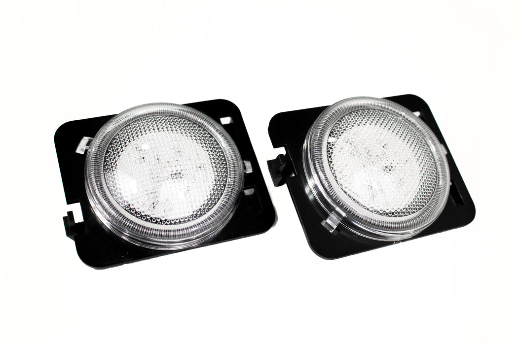 2007-2017 Jeep Wrangler front Side Marker LEDs with clear lens  (Pair) 4W 80 Lumens
