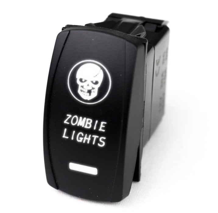 LED Rocker Switch w/ White LED Radiance (Zombie Lights)