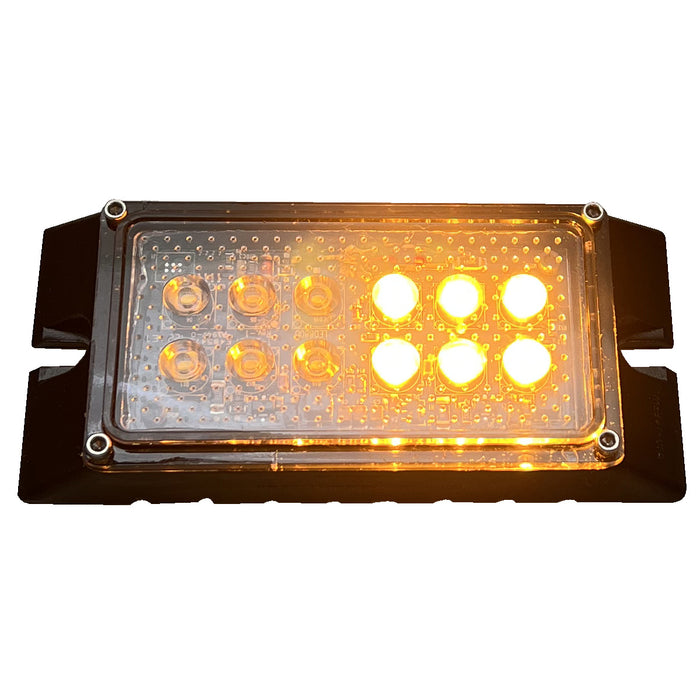 12 LED White/Amber Pro Series SAE Class I Heavy Duty Surface Mount Light 11 User Select Flash Patterns Race Sport Lighting