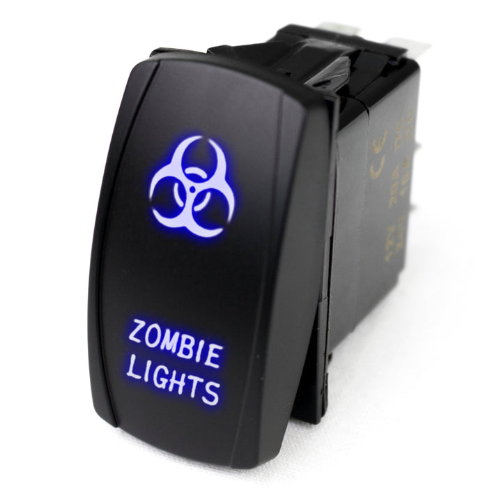 LED Rocker Switch w/ Blue LED Radiance (Zombie Lights)