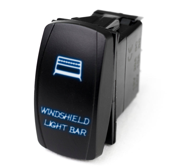 LED Rocker Switch w/ Blue LED Radiance (Windshield Light Bar)