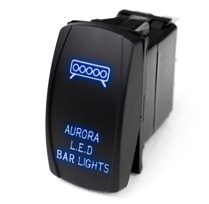 LED Rocker Switch w/ Blue LED Radiance (Aurora LED Bar Lights)
