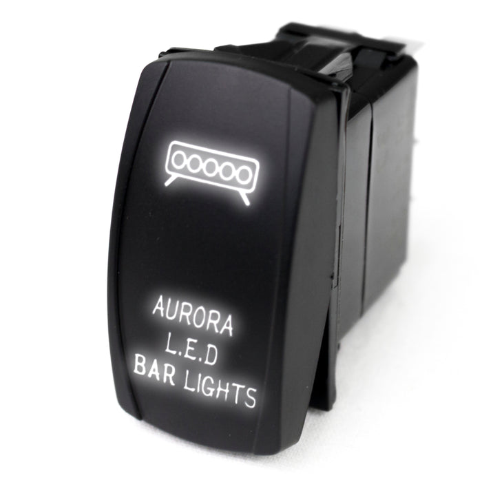 LED Rocker Switch w/ White LED Radiance (Aurora LED Bar Lights)